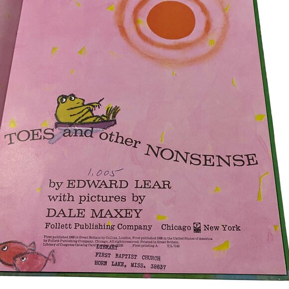 Edward Lear Hardcover Book Lot of 2 Psychedelic Artwork Dale Maxey Vtg 60s 70s - Picture 3 of 12